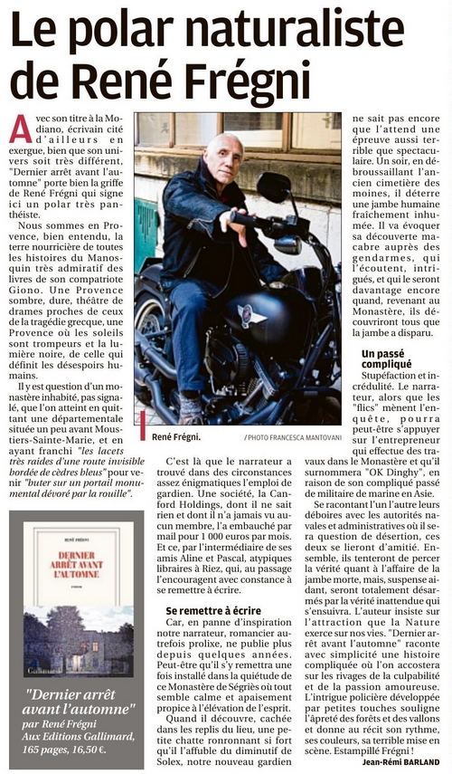 Article La Provence 18.08.2019 René Frégni
